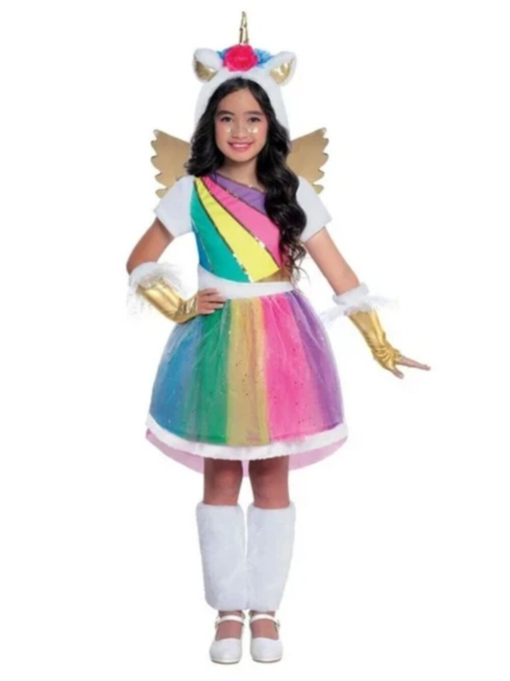 Share Partyholic Girl's Magical Unicorn Halloween Costume Medium (8-10)